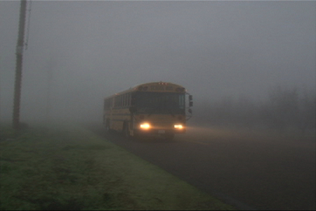 Driving a School Bus in Fog, Rain and Wind